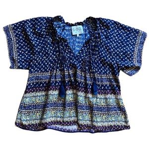 Sea silk top with tassels, size 0